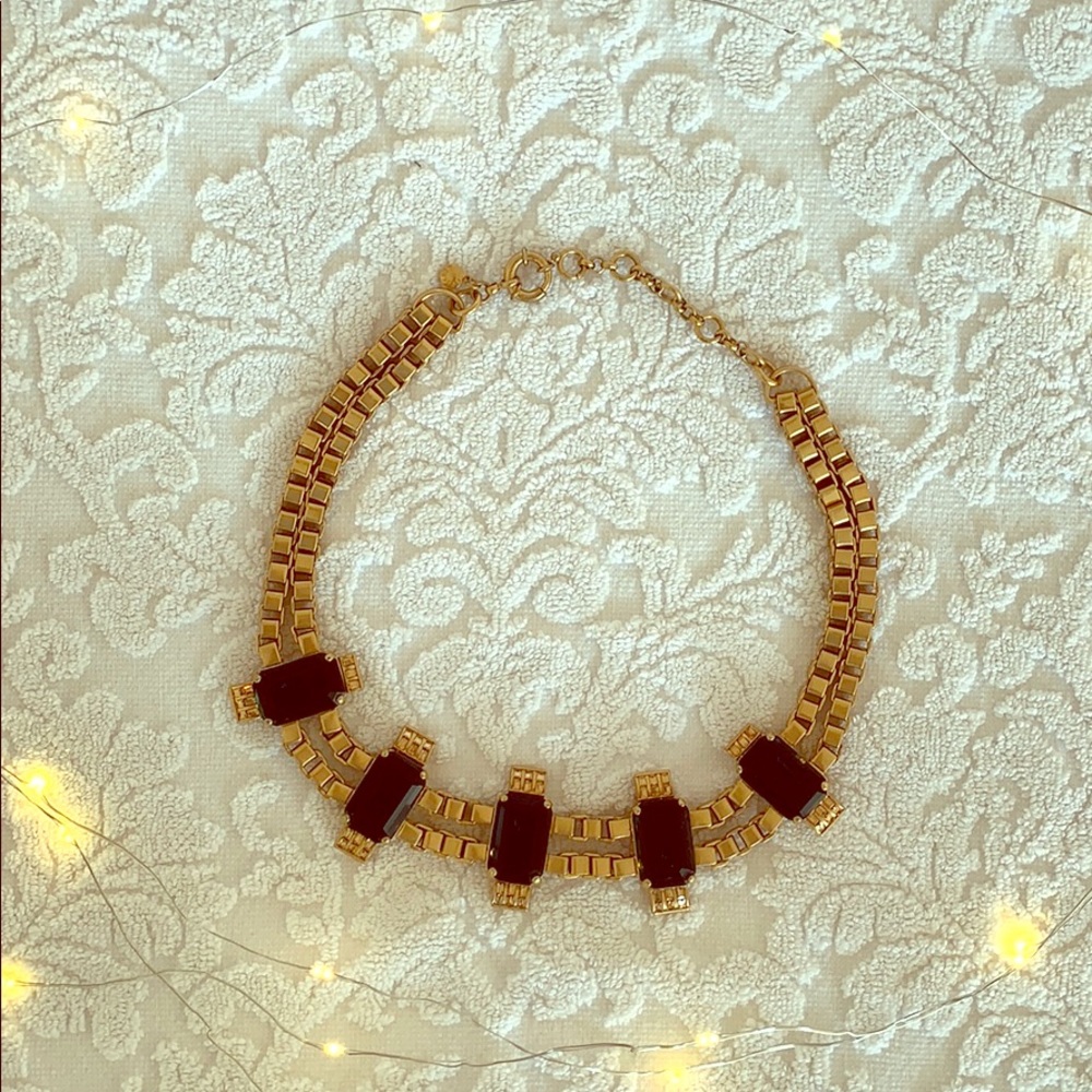 J. Crew. Gold Chain Gemstone Necklace